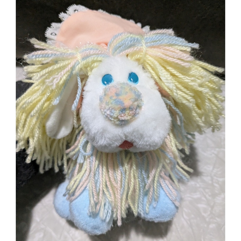 Vintage 80's Kenner Fluppy Dogs Fluppy Puppy Yellow Blue Pink "Wobble-Pup"